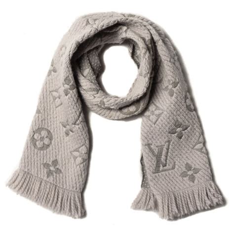 louis vuitton logomania scarf grey|louis vuitton signature scarf.